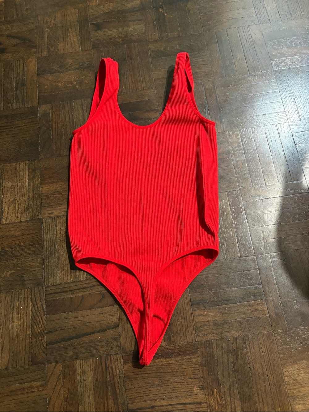 Red Ribbed Body Suit - Picture 2 of 2